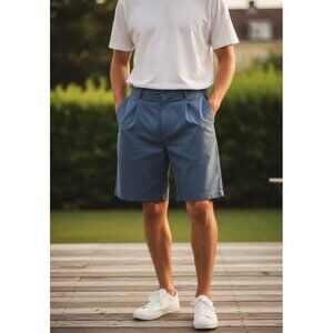 Brandini Mens Tailored Blue Shorts - Size 42 Polyester & Nylon Blend